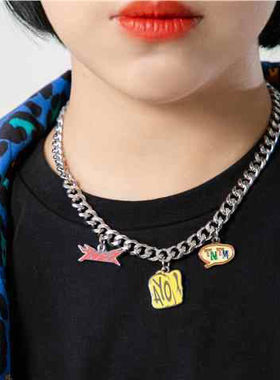 法老2727WORLD 同款项链粉丝周边logo吊坠男女情侣通用款琅坠古链