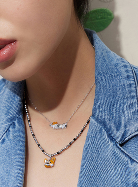 何方小花柯基锁骨链轻奢小众简约