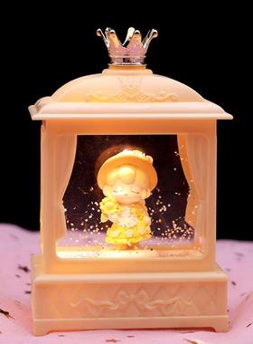 新款直销ins风梦幻花园水晶灯音乐盒氛围女孩星星灯装饰学生生日