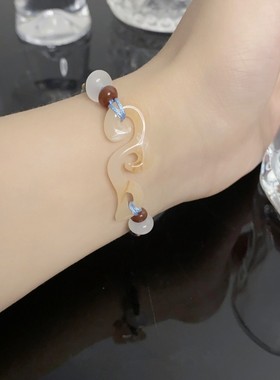 花戎鞠婧祎魏枝同款手链平安扣情侣手环环环相扣编织手绳送闺蜜