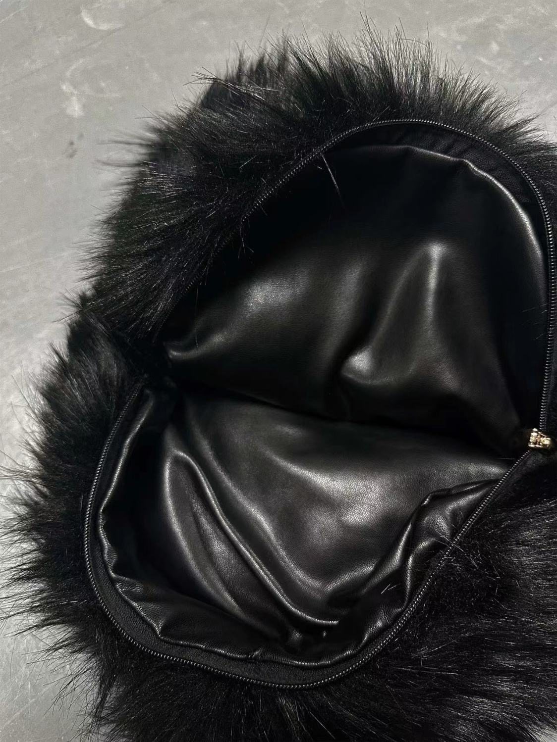 「Rabbit.b」仿貉子图腾印花毛皮草毛绒包大容量个性百搭双肩包Dp,淘宝优惠券,粉丝福利购,淘宝优惠卷