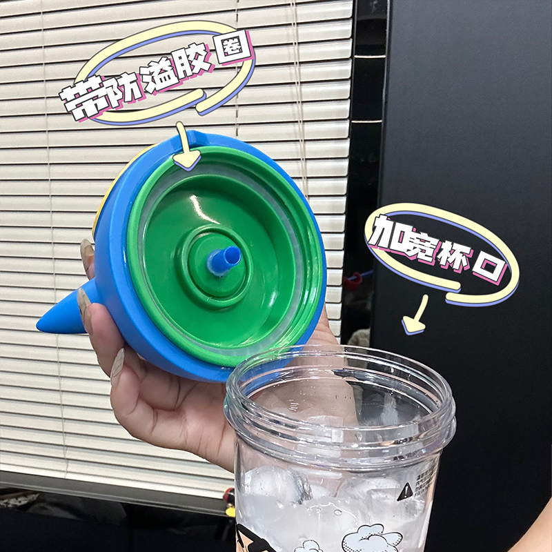 蜡笔小新水杯超市同款吸管杯trtian便携夏天杯子母婴级材质耐高温