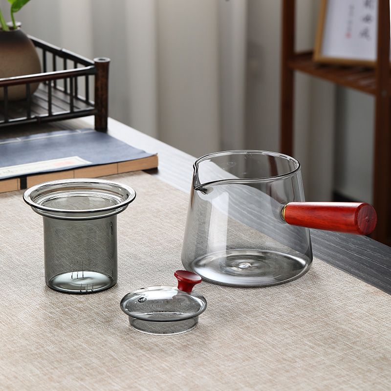 High borosilicate glass tea leaking teapot filter liner