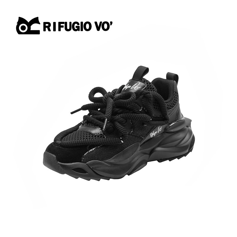 RIFUGIO VO'厚底黑色老爹鞋新款春秋增高休闲百搭情侣爆款运动鞋,淘宝优惠券,粉丝福利购,淘宝优惠卷