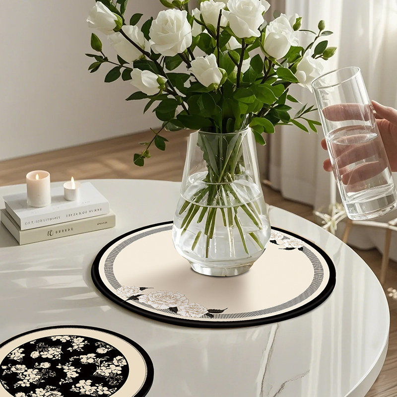 中古轻奢高级感玻璃花瓶垫子硅藻泥吸水速干防霉桌面咖啡杯垫餐垫,淘宝优惠券,粉丝福利购,淘宝优惠卷