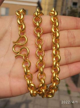 999黄金项链男潮圆环足金包银圆环链大气粗大哥链24K真金轻奢现货
