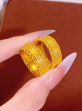 电镀 24 K真金 腰缠万贯戒指