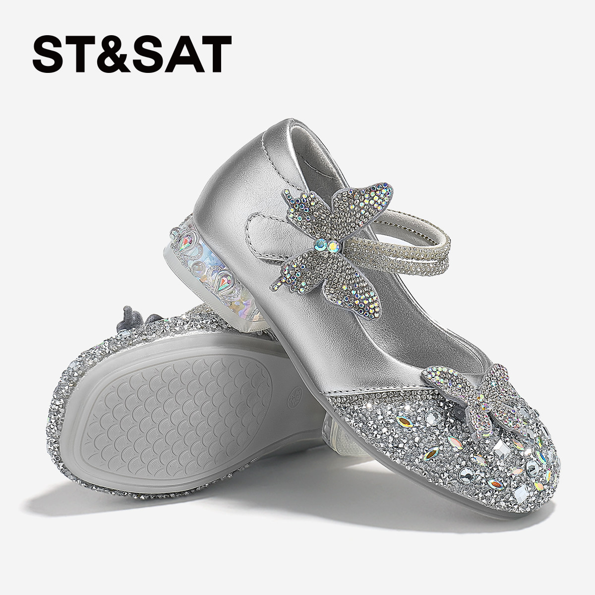 星期六童鞋女童公主鞋2025夏季新款女孩软底小皮鞋女生漂亮水晶鞋,淘宝优惠券,粉丝福利购,淘宝优惠卷