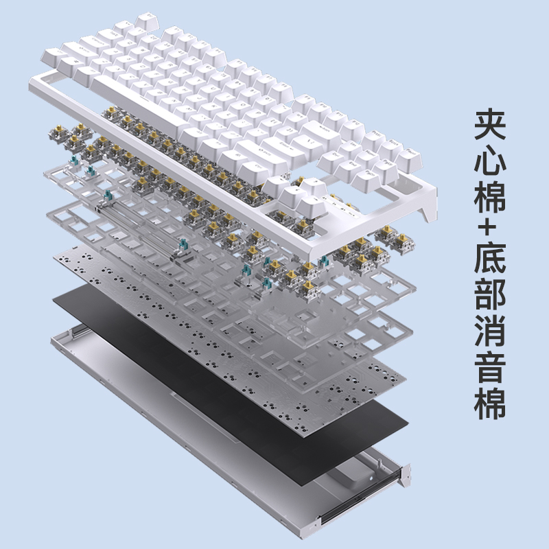 RKR87机械键盘茶轴有线客制化热插拔电脑电竞游戏女生笔记本办公-图2