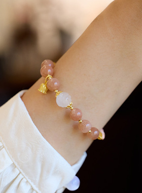 天然香积同款铃兰花如意半镯手链