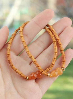 杭州流通处橄榄核手串女款古风文玩葫芦幸运竹节节高升手链女学生