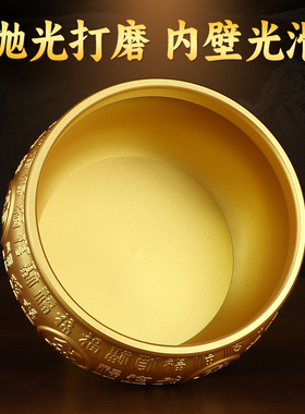 百福聚宝盆摆件纯铜客厅八方来财