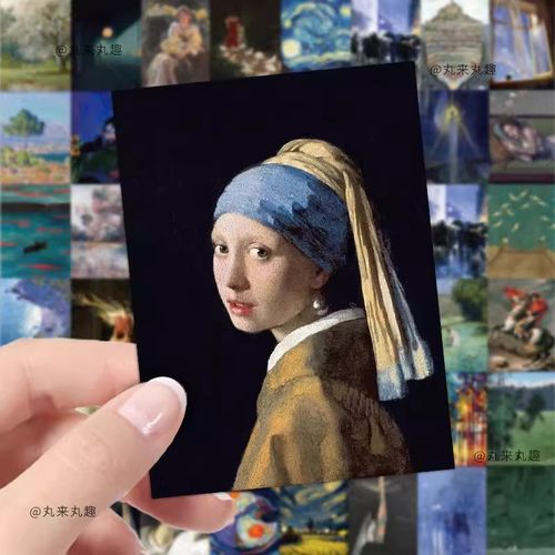120张世界名画贴纸ins风高级感油画艺术创意笔记本行李箱装饰贴画 - 图1