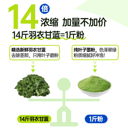 onlytree冻干纯羽衣甘蓝粉官方旗舰店青汁膳食纤维蔬菜冲饮代餐粉