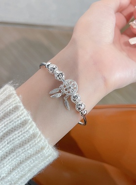 捕梦网手镯银曜银饰纯银时尚