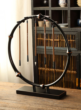 博古架竹节圆形多宝阁轻奢中式客