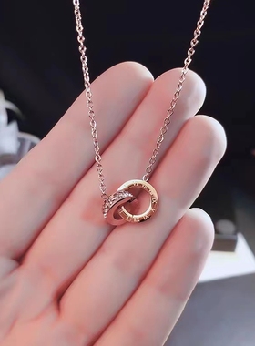 罗马双环项链女送女友