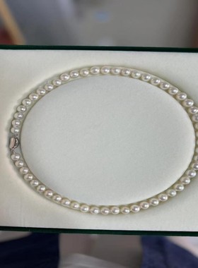 One925银淡水珍珠圆珠女项链