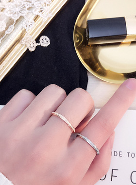 情侣戒指One钛钢时尚通勤女