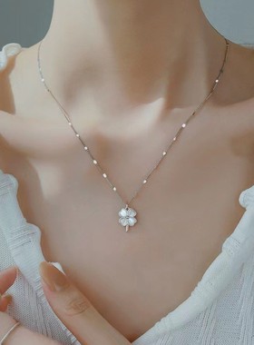 四叶草项链One钛钢十字链女