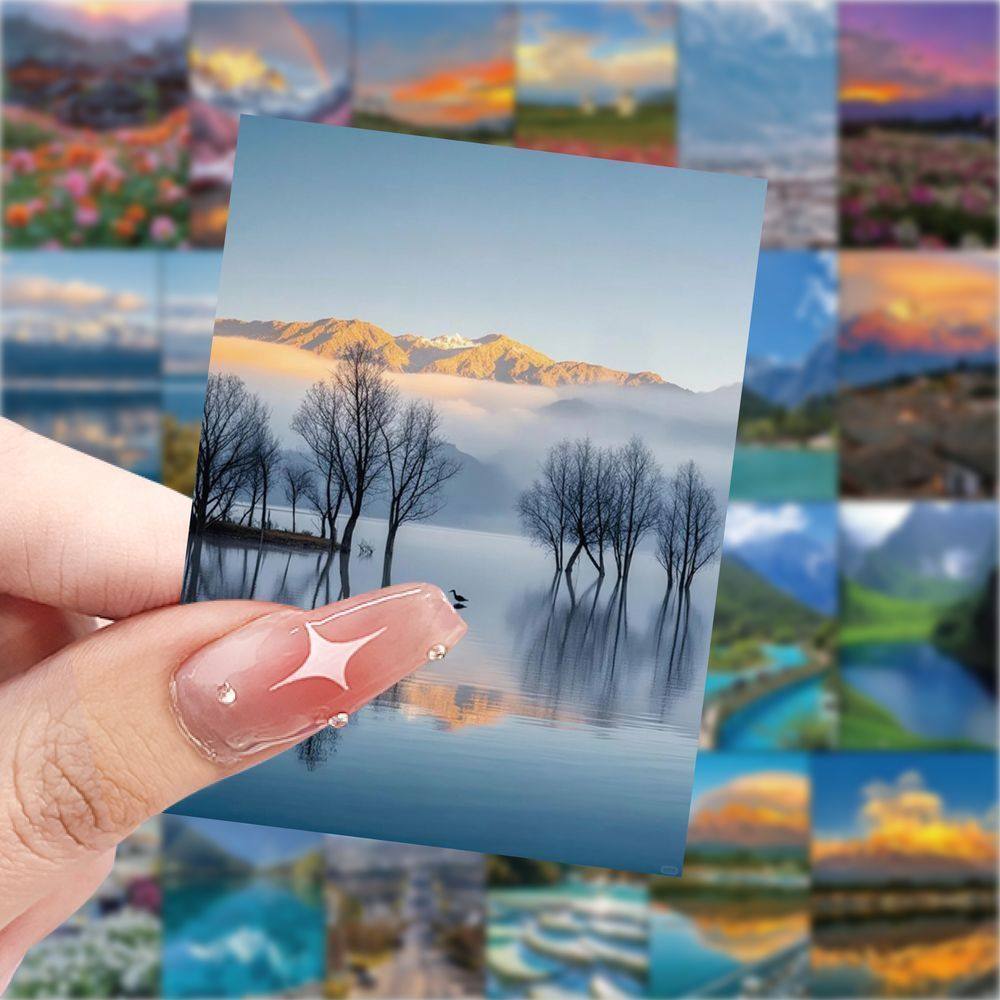 爆款云南风景壁纸图贴纸ins风景装饰手机水杯行李箱diy防水贴画,淘宝优惠券,粉丝福利购,淘宝优惠卷