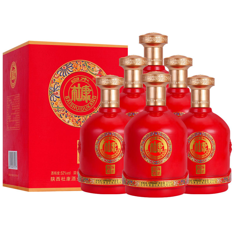 中华老字号 白水杜康 传承80 52度浓香型白酒 500mL*6瓶礼盒装 天猫优惠券折后￥138包邮（￥688-550）