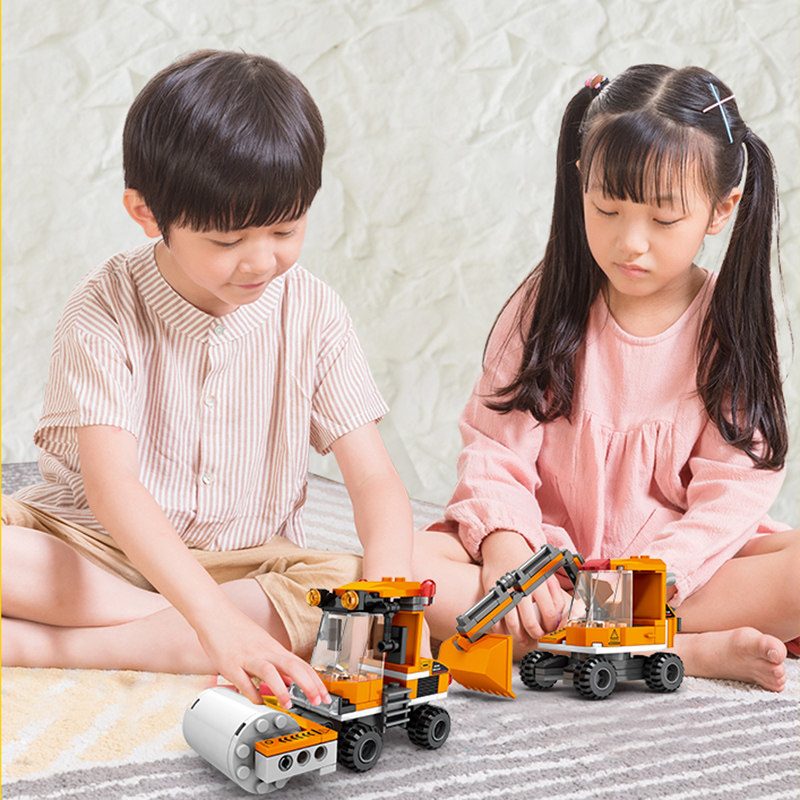 jaki佳奇积木儿童玩具模型工程车 JAKI建构/拼插积木