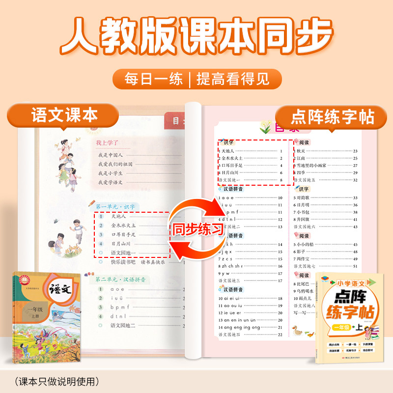 一年级二年级练字帖小学生专用上册下册人教版课本同步点阵控笔训练字帖每日一练儿童练字笔画笔顺练字本生字拼音词语描红本练习册,淘宝优惠券,粉丝福利购,淘宝优惠卷