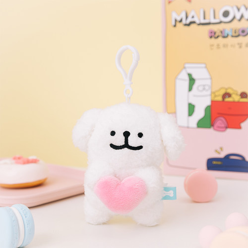 线条小狗Maltese原创爱心毛绒挂件书包背包挂饰太阳花小狗玩偶 - 图2