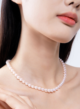 Ceelysees天然淡水高品质正圆极强光珍珠项链锁骨链珍珠颈链女