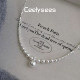 Ceelysees Light Luxury Necklace Australian White Pearl Broken Silver Princess Diana Necklace Women's Light Luxury Clavicle Chain Temperament