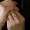 Sterling silver row of diamonds and flashing diamond ring hand jewelry female designer model