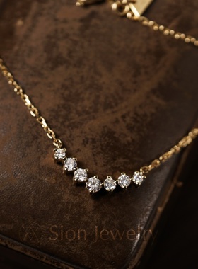 V字渐变项链女简约时尚轻奢