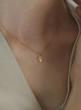 26个字母金锁极简吊坠项链锁骨链