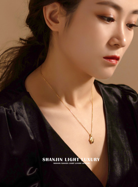 银杏叶吊坠项链气质百搭锁骨链