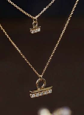 闪钻项链女高级感锁骨链气质
