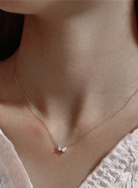 闪钻吊坠项链女ins风极简锁骨链