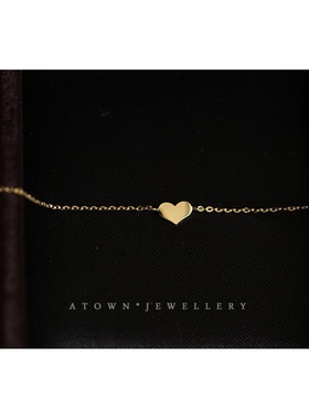 可爱光亮小心心极简百搭手链女