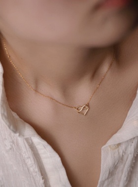 爱心锆石镶钻细项链锁骨链轻奢