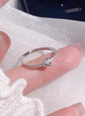 s925纯银闪砂打结戒指女指圈