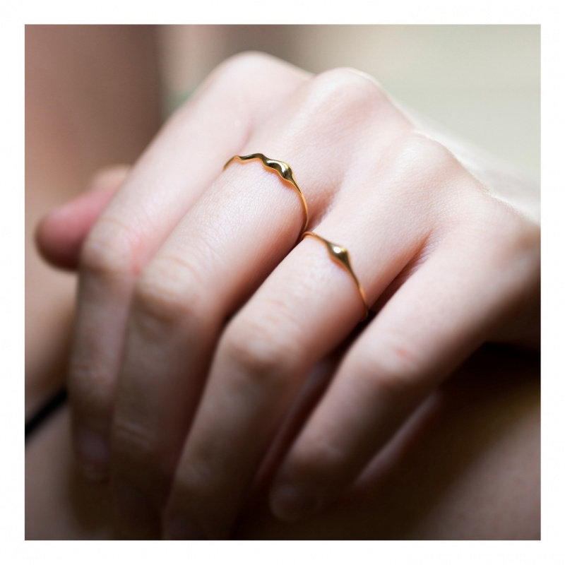 ROMANTICS925 silver plated 18k gold water drop wave