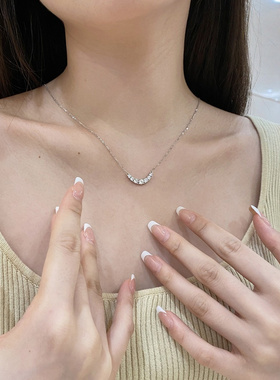 超闪小微笑项链锁骨链女小清新