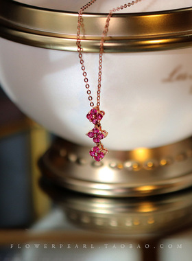 红宝石爱心法式高级气质锁骨链