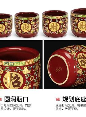 陶瓷聚宝盆中式家用招财香炉摆件
