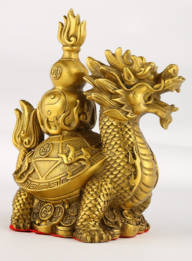 纯铜龙龟葫芦摆件黄铜火龙龟家居工艺品办公室礼品招财镇宅柜台