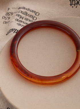 复古中号素圈晕染圆形手镯简约气