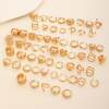 European and American personality niche design exaggerated lava lines irregular water drop glossy set ring for women