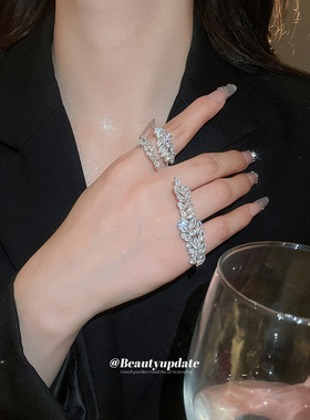 欧美跨境超闪锆石花朵一体式手链