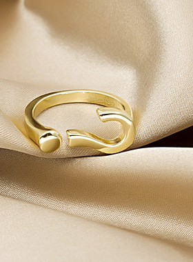 ins小众设计感问号戒指简约新潮