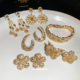 18k real gold electroplated colorful zircon luxury bracelet earrings